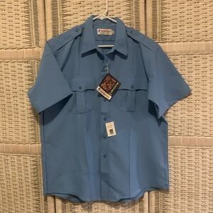Horace Small Sentry Plus Blue Short Sleeve Uniform Shirt Size 17 BNWT